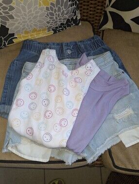 Girls Purple & Multi Smiley Tank and Shorts Set Old Navy Cat & Jack Size 12